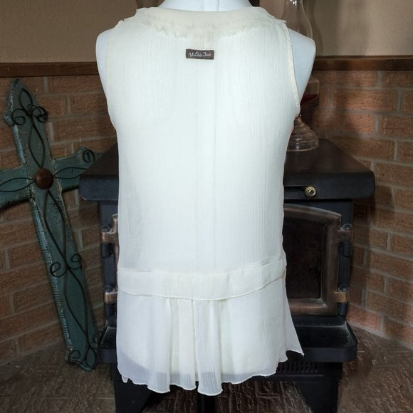 Matilda Jane Sheer Sleeveless Waterfall Top Size XS - Picture 2 of 5